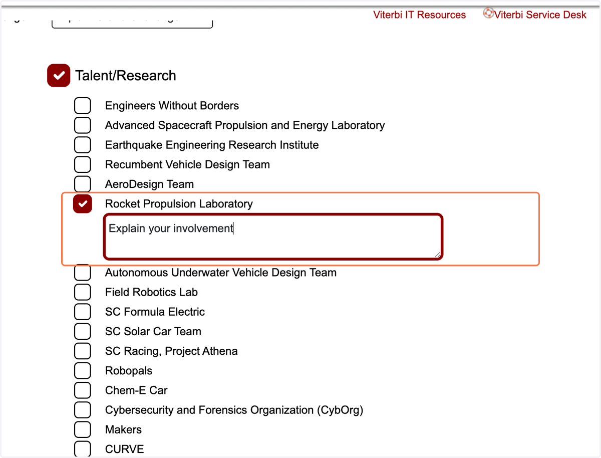 Explain your involvement under each activity
