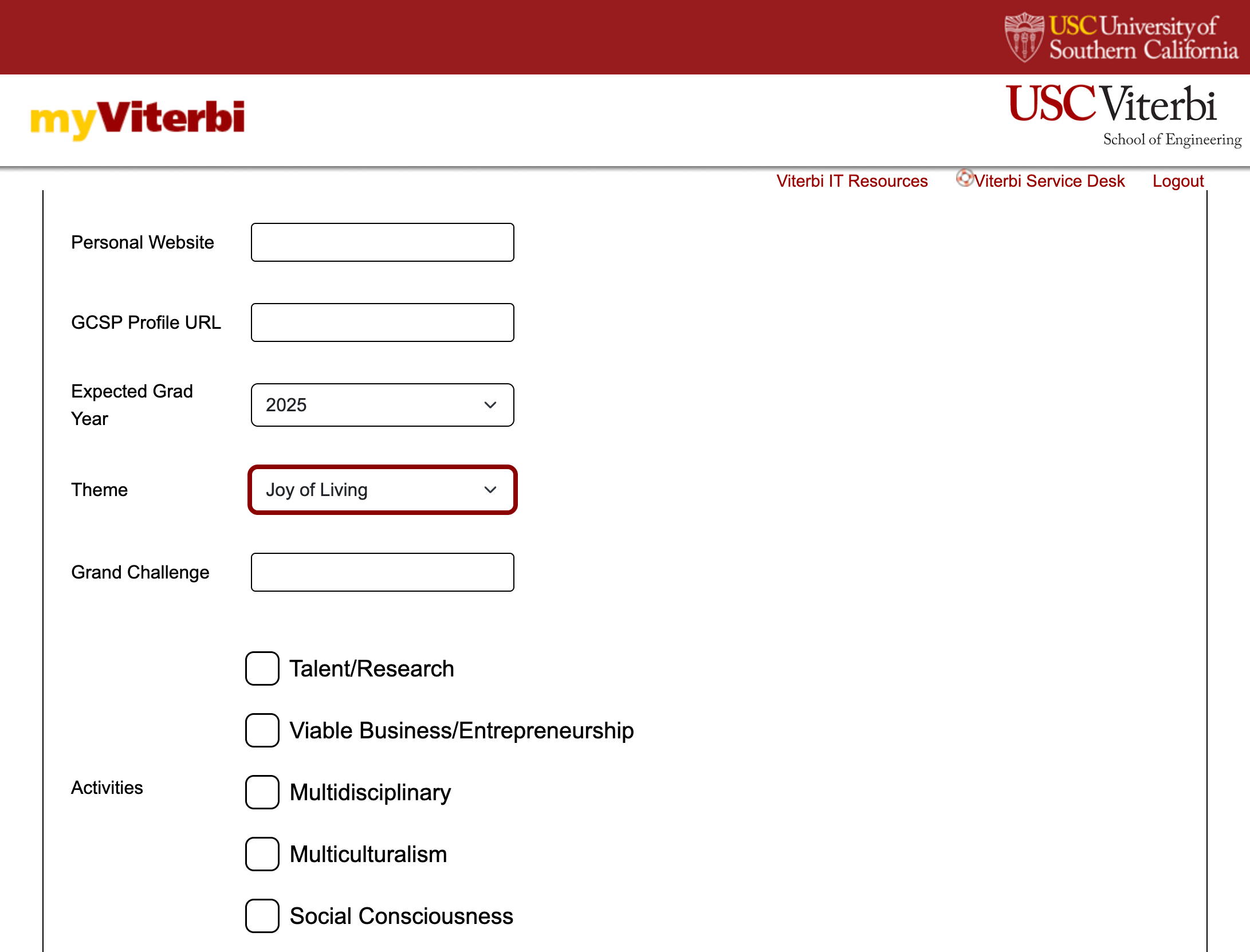 Select your GCSP Theme