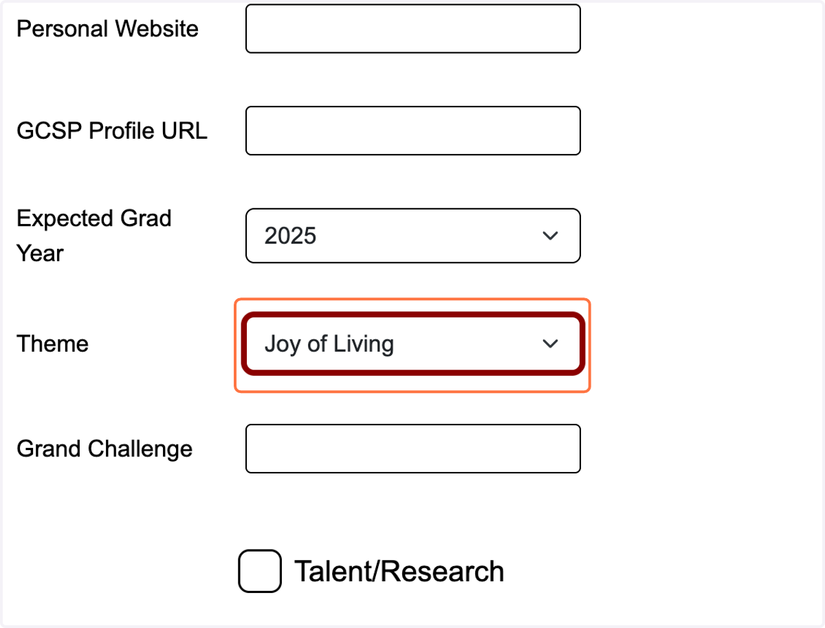 Select your GCSP Theme