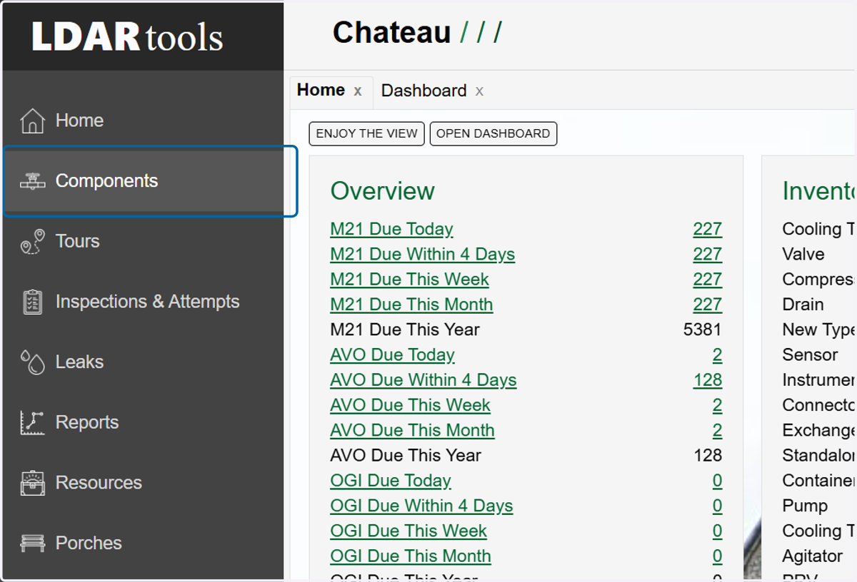 Click on Components