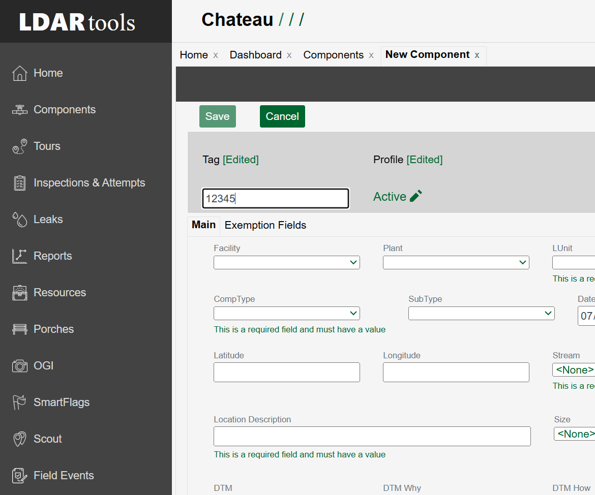 Update the Tag field to the new tag number