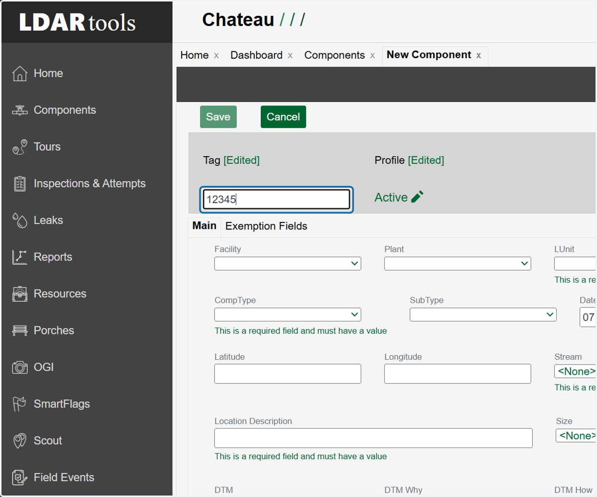 Update the Tag field to the new tag number