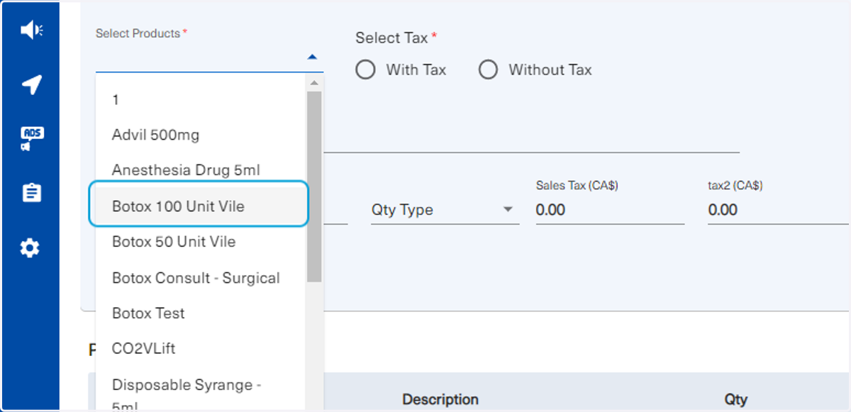 Click on option