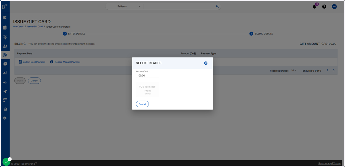 This only works when a Stripe account has been set up and activated and the readers are linked