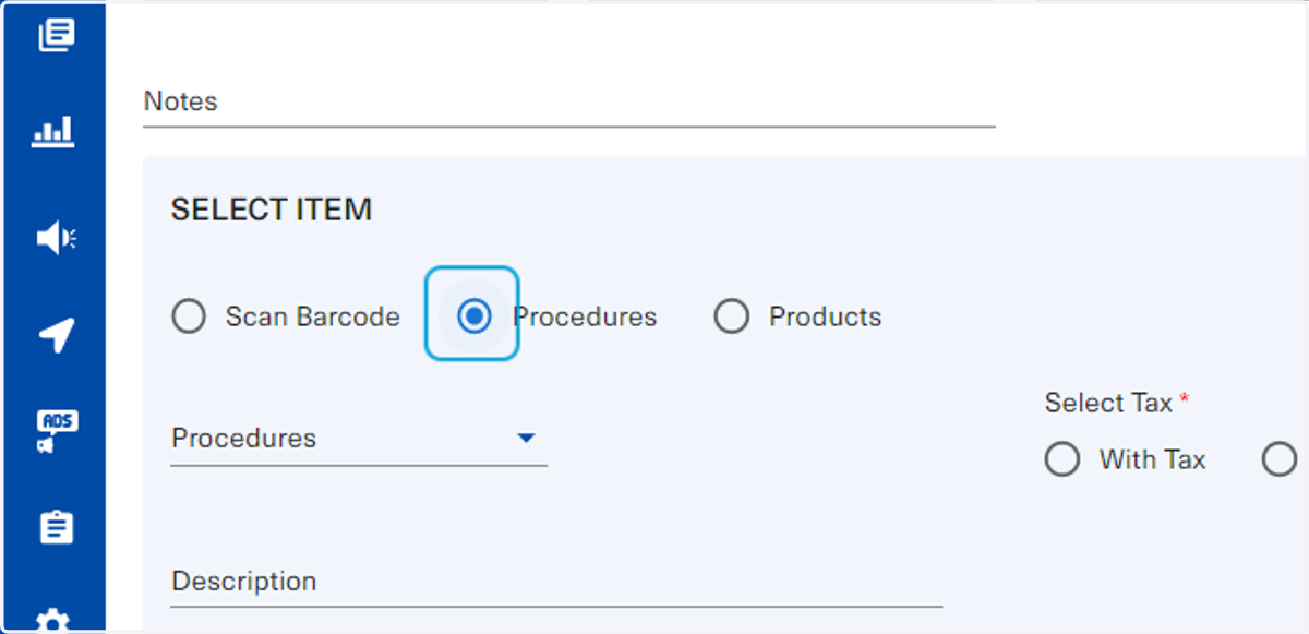 Select "procedures"