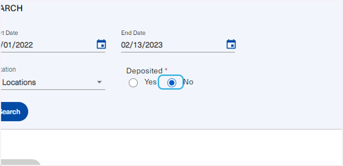 Select whether deposited or not