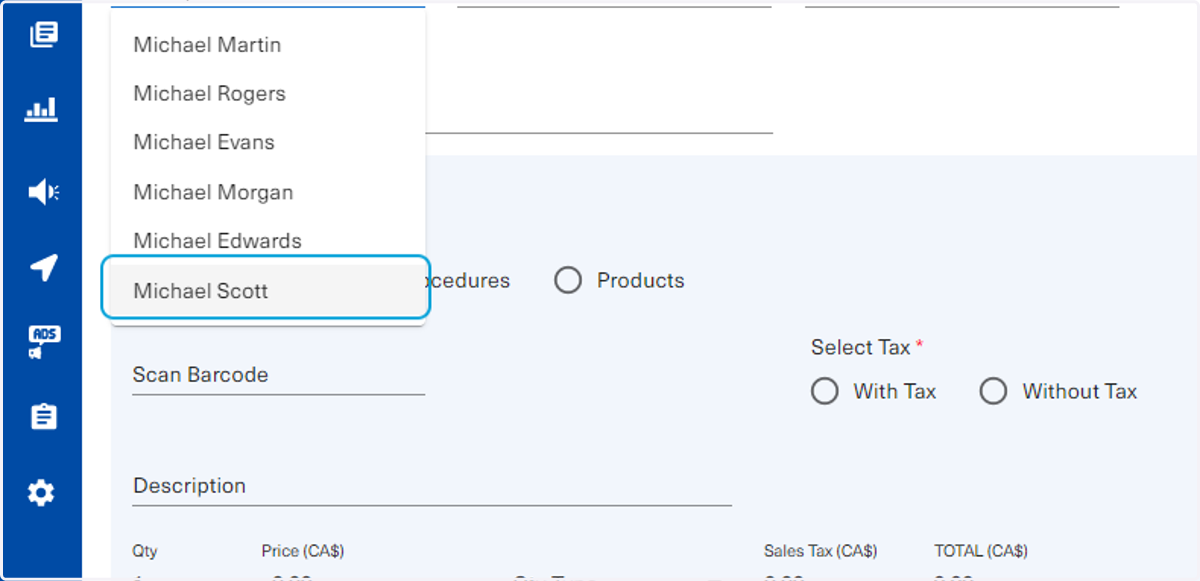 Click on option