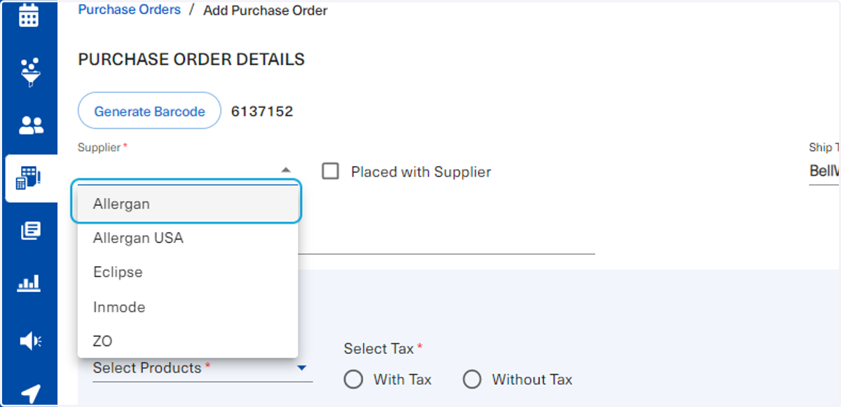 Users will fill the rest of the information as necessary