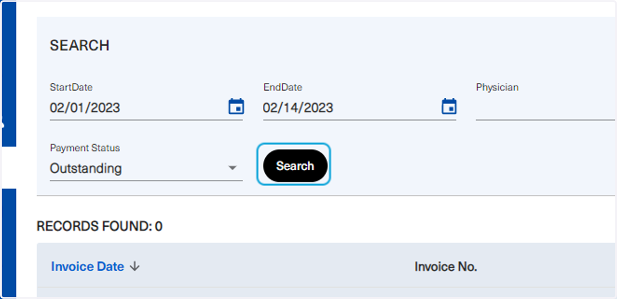 After selecting the appropriate timeframe, click on Search