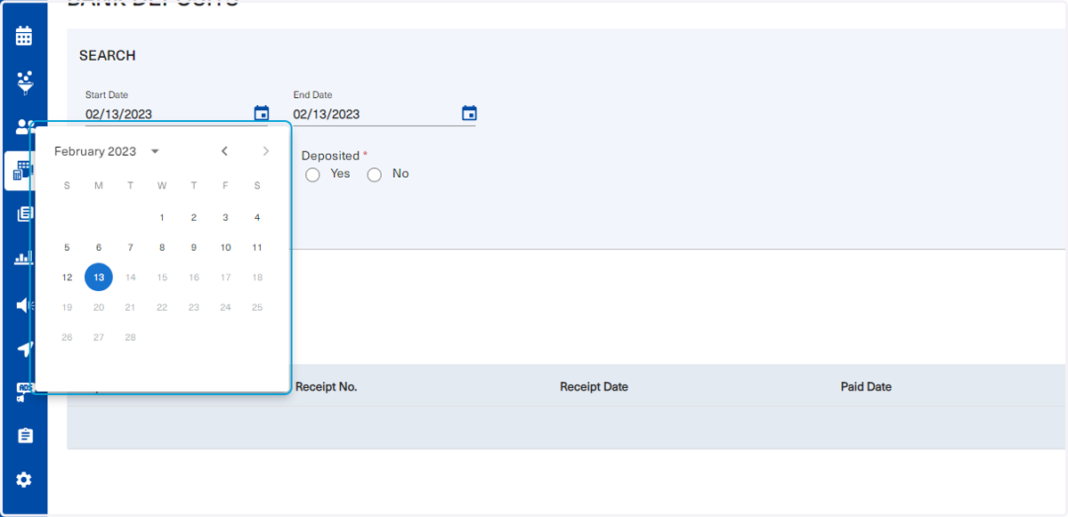 Select the start and end dates