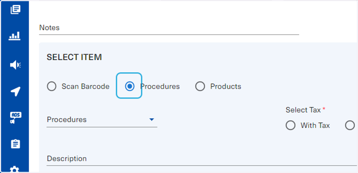 Select "procedures"