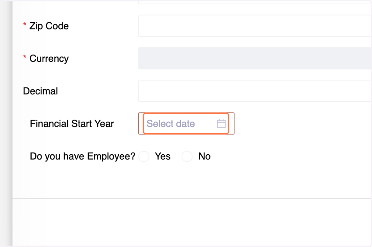 Set the start and end dates for your financial year, which is important for fiscal reporting and compliance.