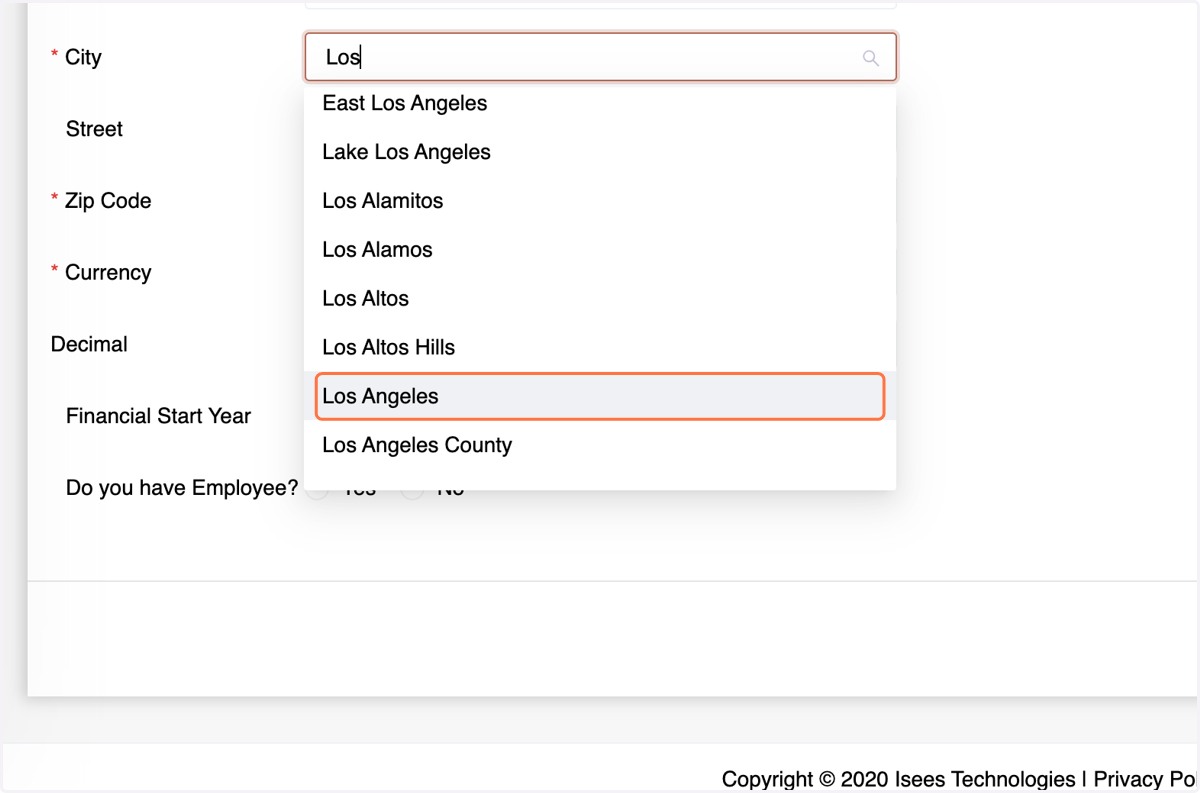 Enter the primary city where your business is located.