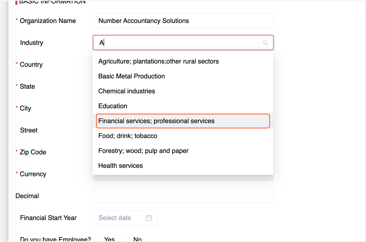 Specify the type of industry or sector your organization operates in.