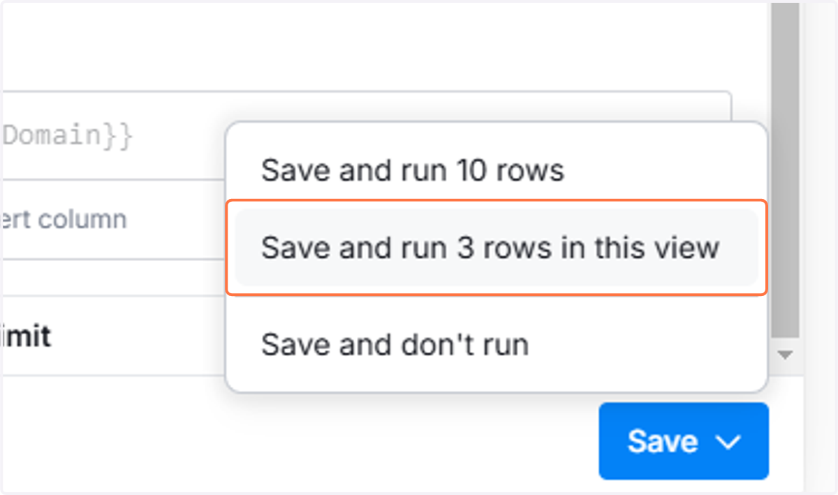 Then, you can save and run your rows