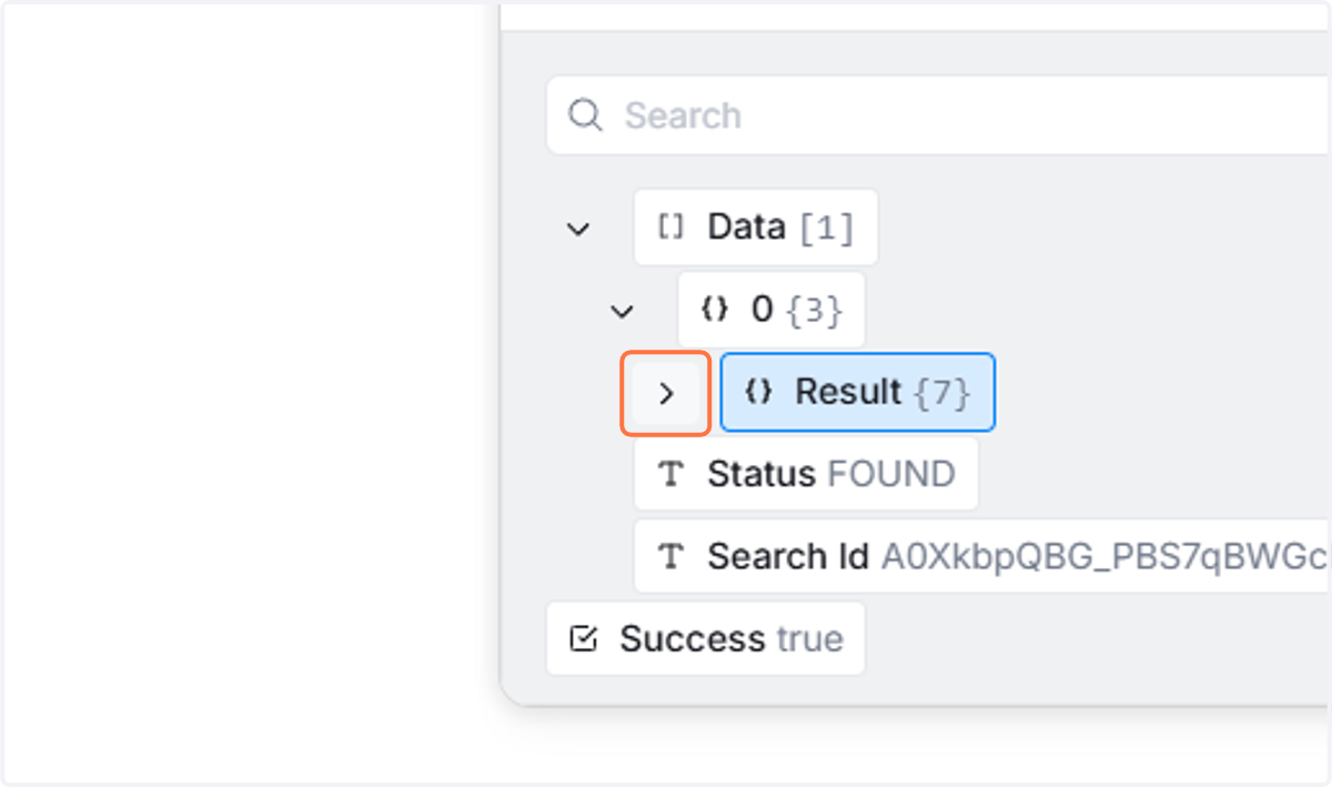 Click on the "200" status to see results of the request