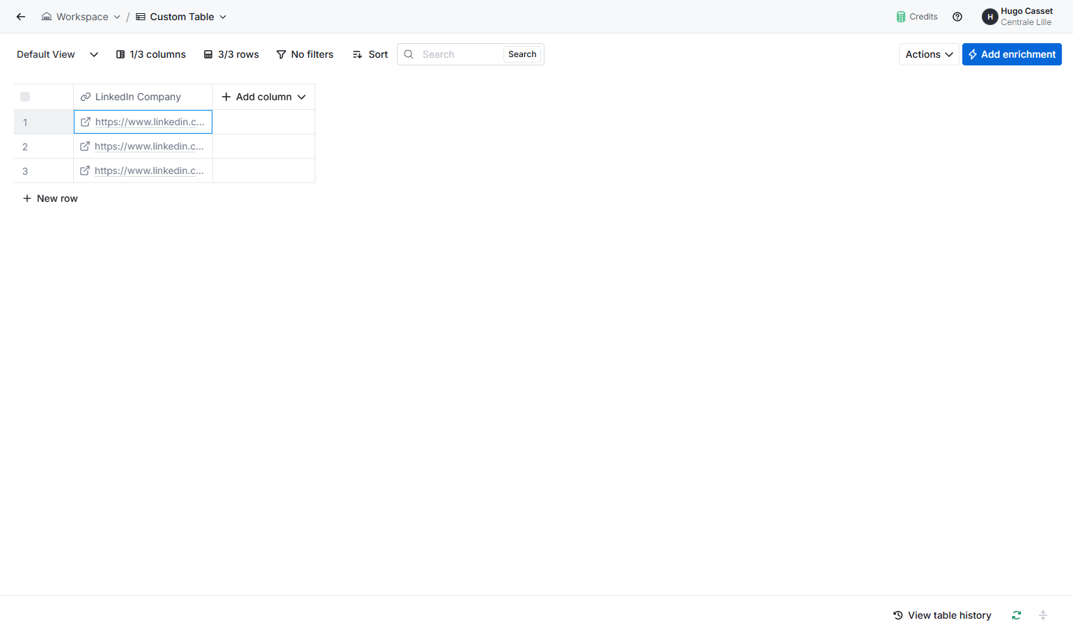 Click on Add enrichment