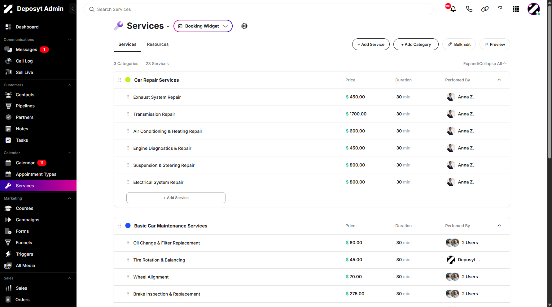Step 2: You will then be navigated to the Services.
