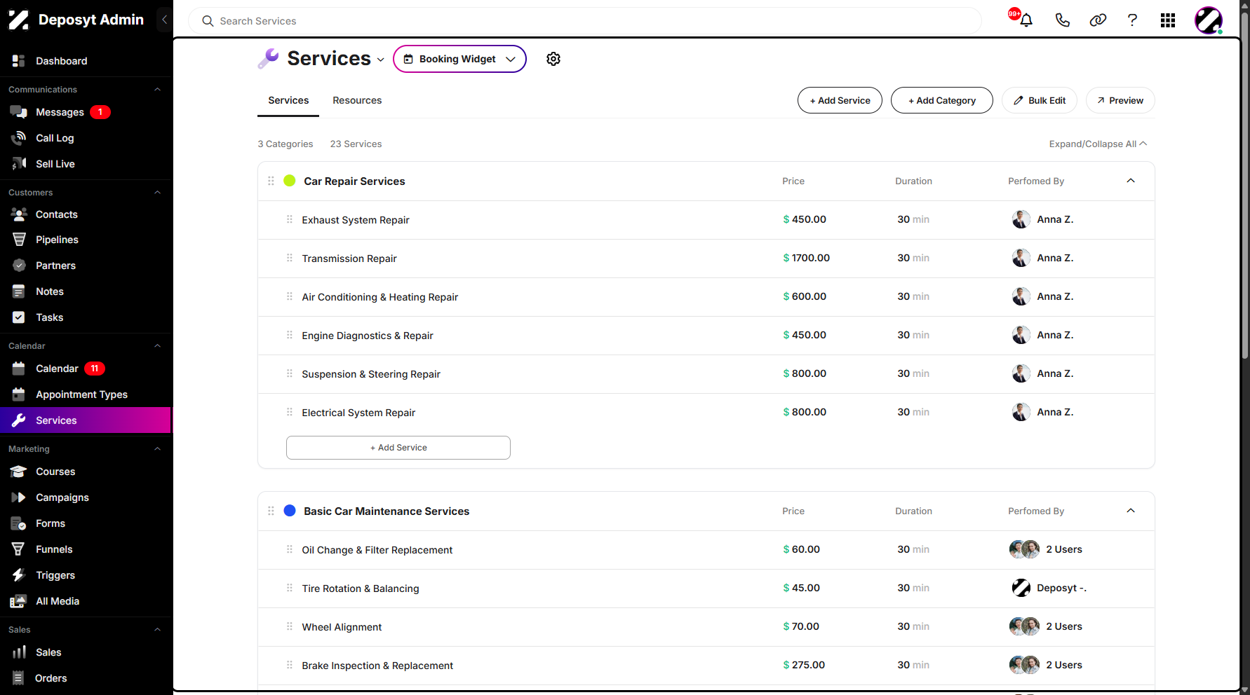 Step 2: You will then be navigated to the Services.