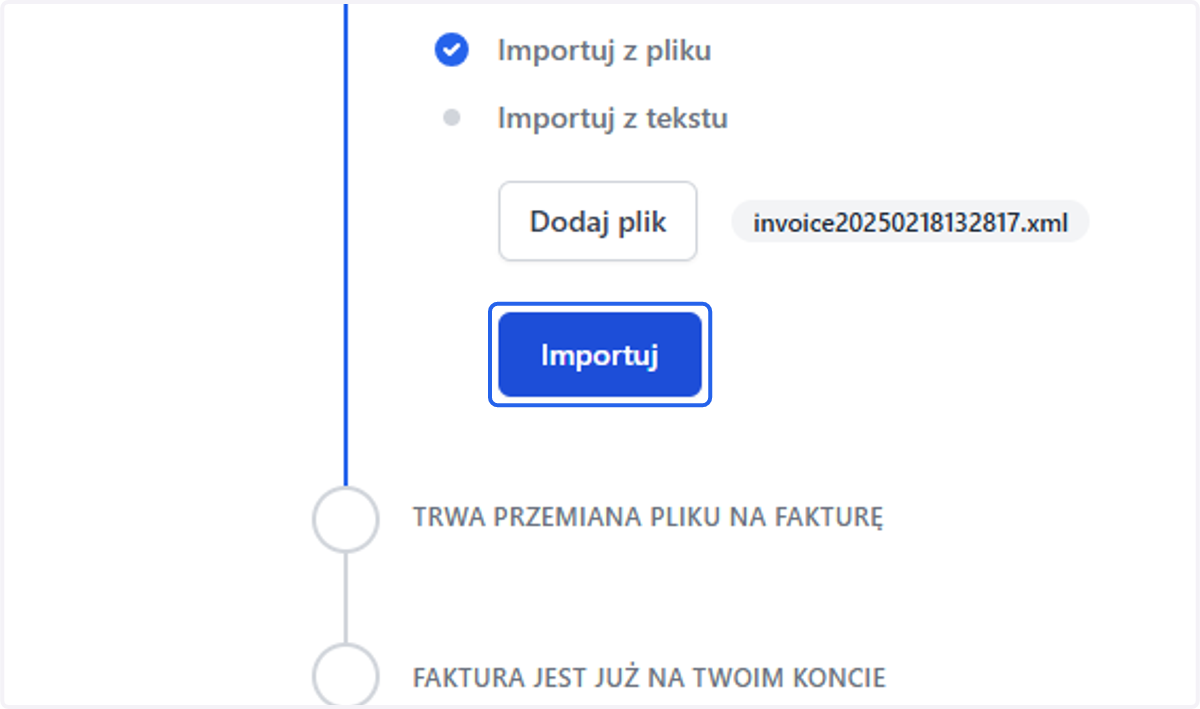 i kliknij Importuj