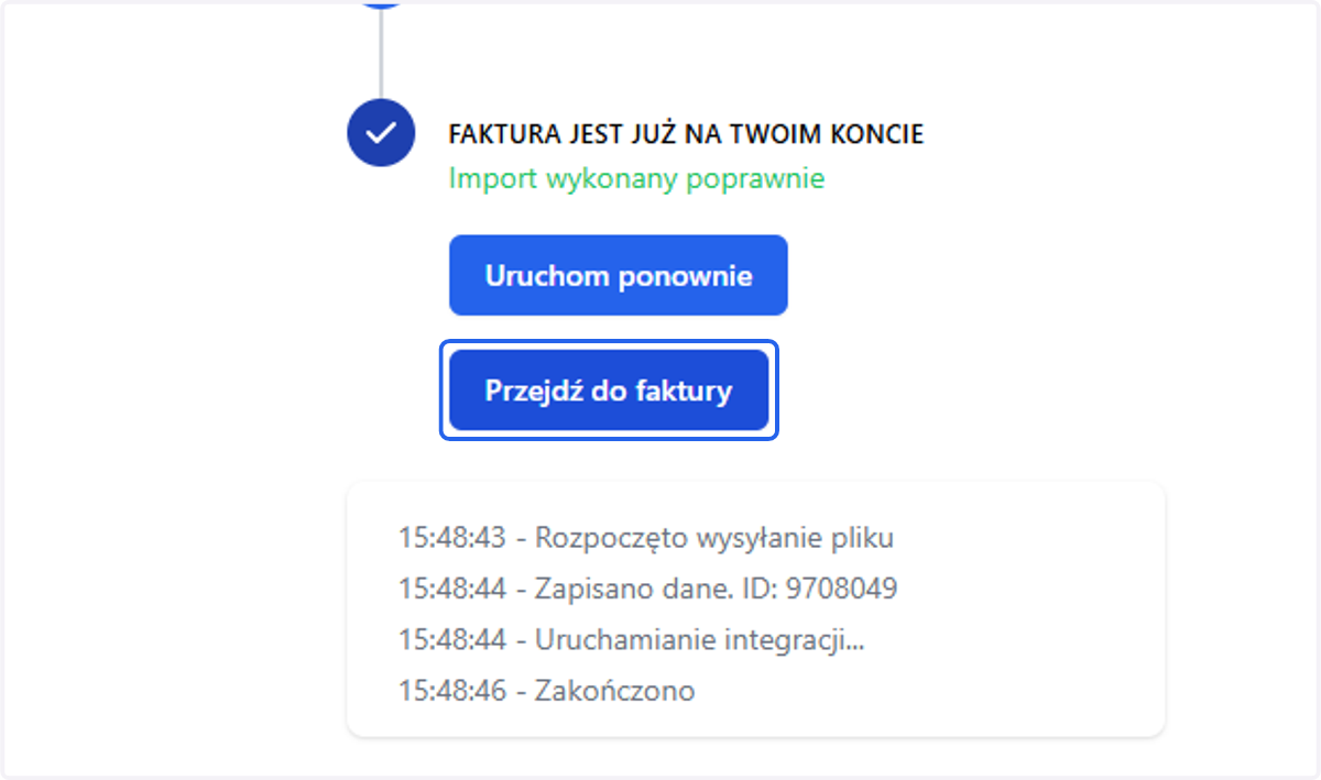 Wybierz przycisk > Przejdź do faktury