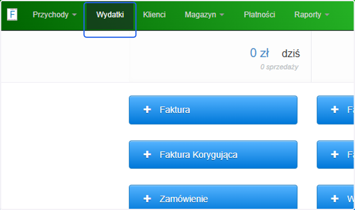 Możesz to zrobić również z poziomu Wydatków