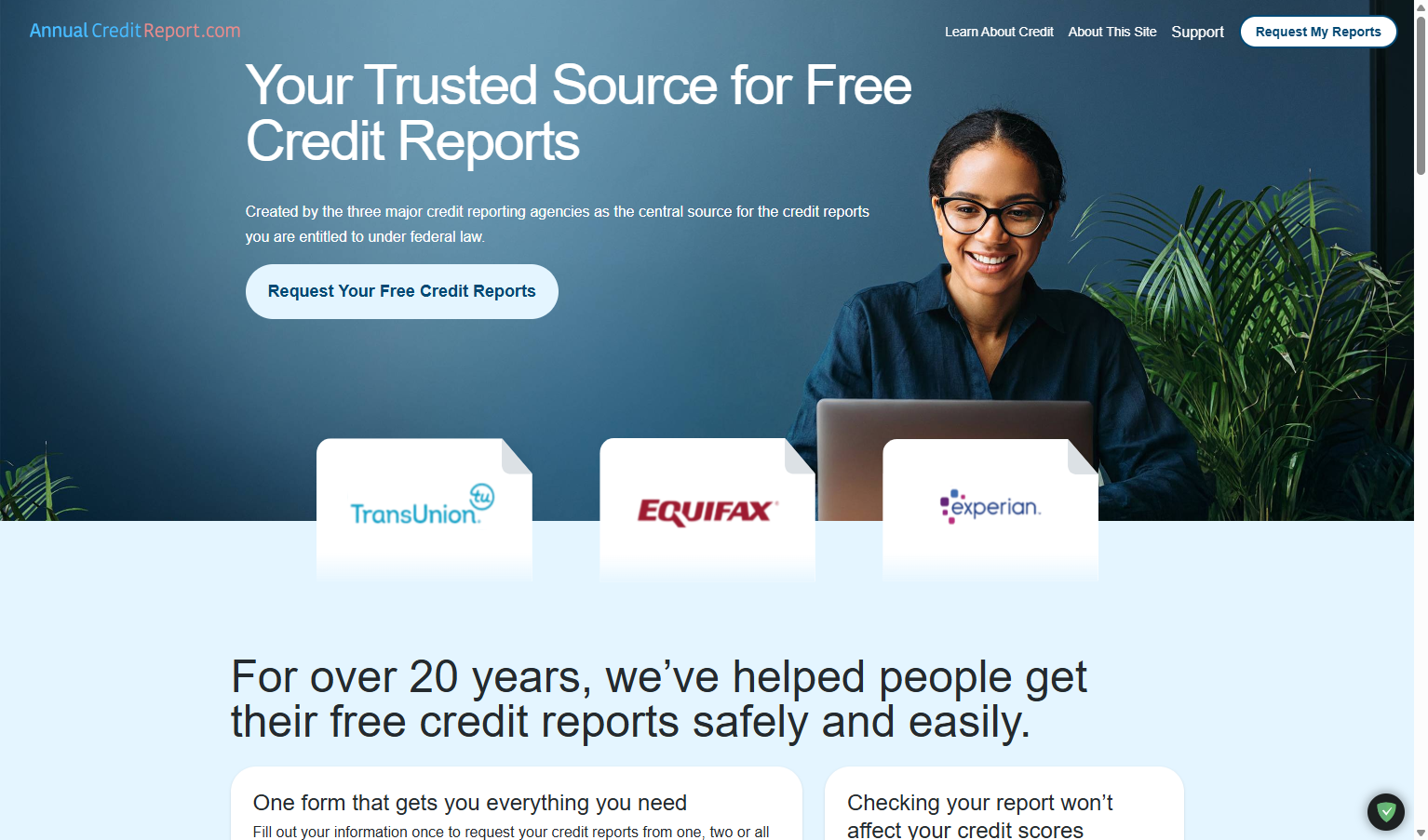 Click on Request Your Free Credit Reports