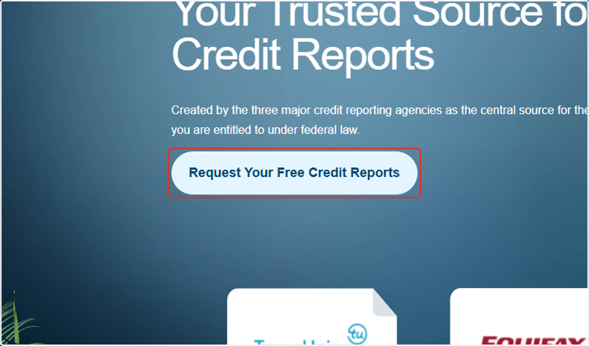 Click on Request Your Free Credit Reports