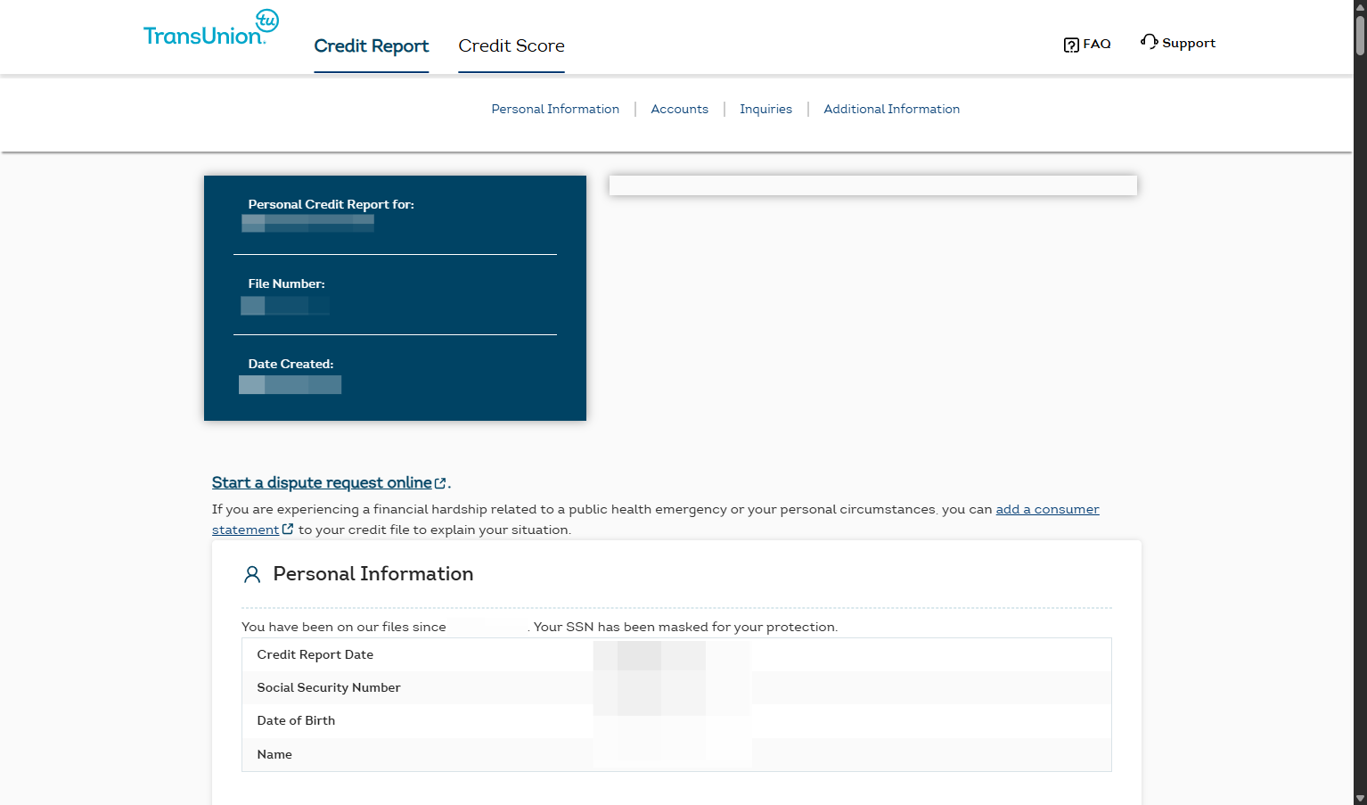 Click on Credit Score