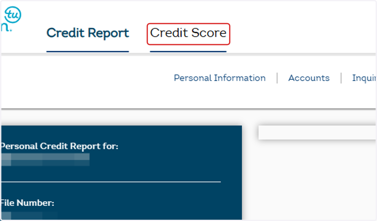 Click on Credit Score
