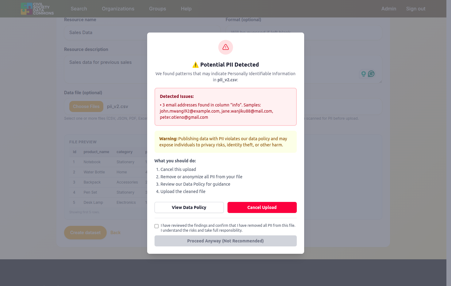 Click on Cancel Upload