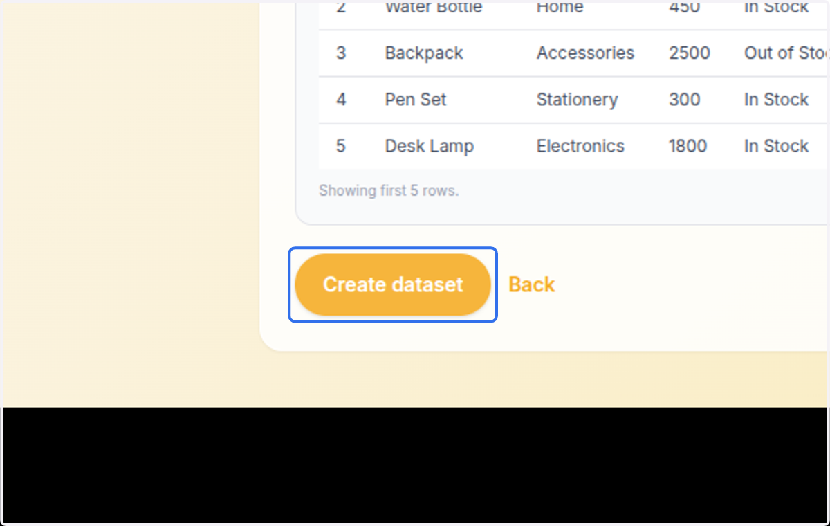 Click on Create dataset