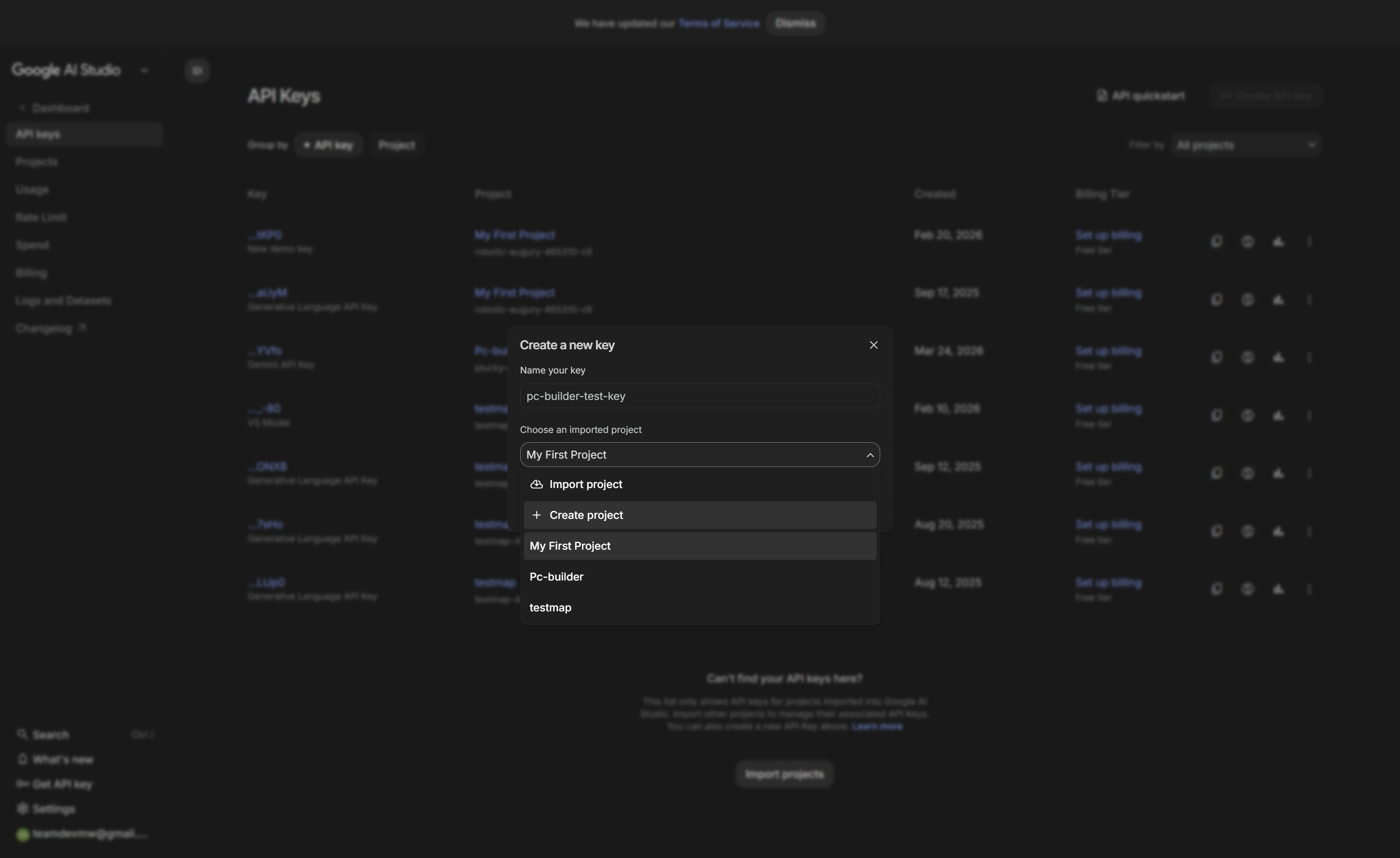 Click on Create project