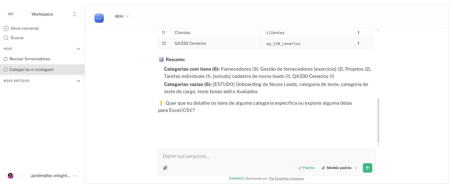 Resposta do Beni com as ferramentas executadas