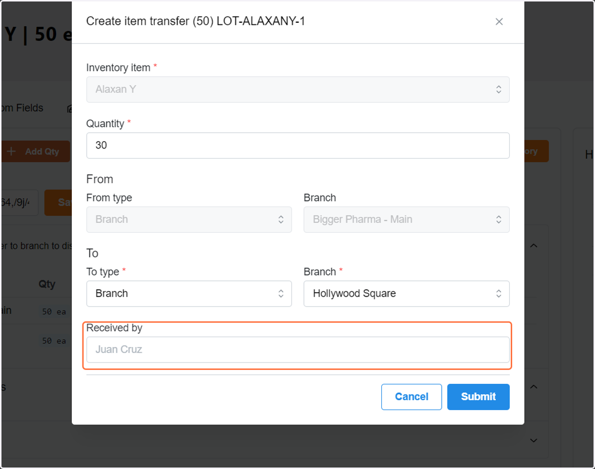 Receiving by is optional. This is just evidence of your transaction.