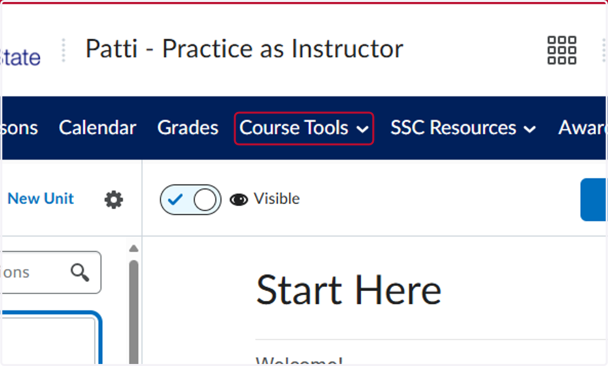 Click on Course Tools