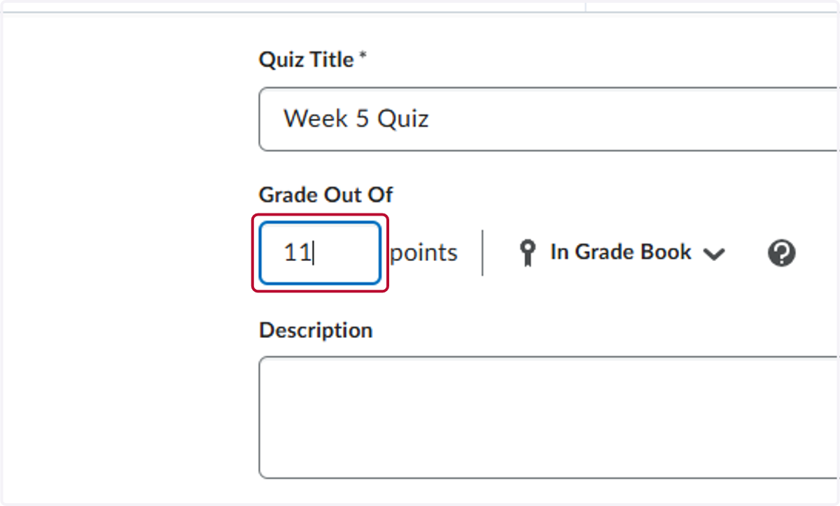 To match Type "11" in the Grade Out of points