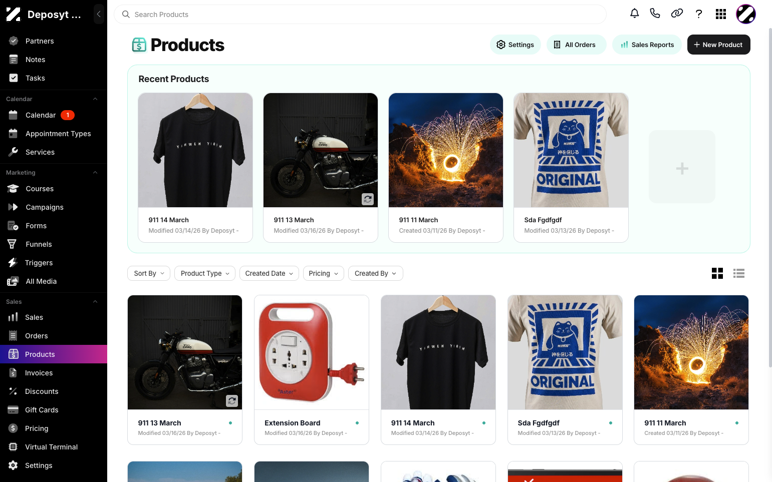 Step 2: You will then be navigated to the Products tab. 
