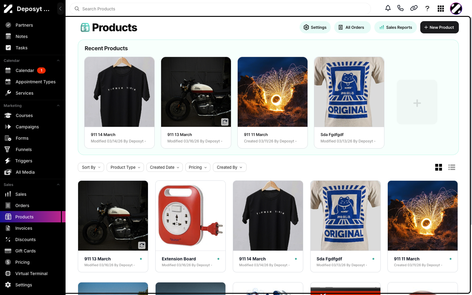 Step 2: You will then be navigated to the Products tab.