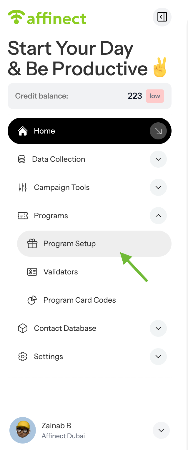 Open Programs in Home.