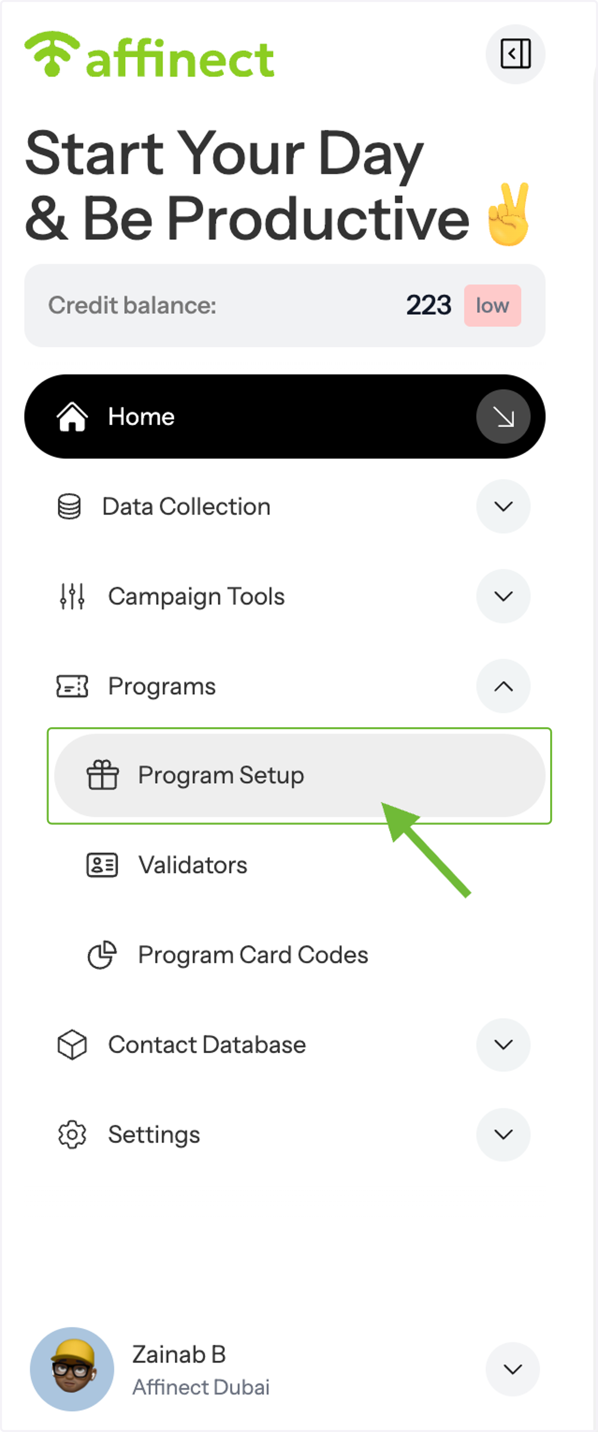 Open Programs in Home.