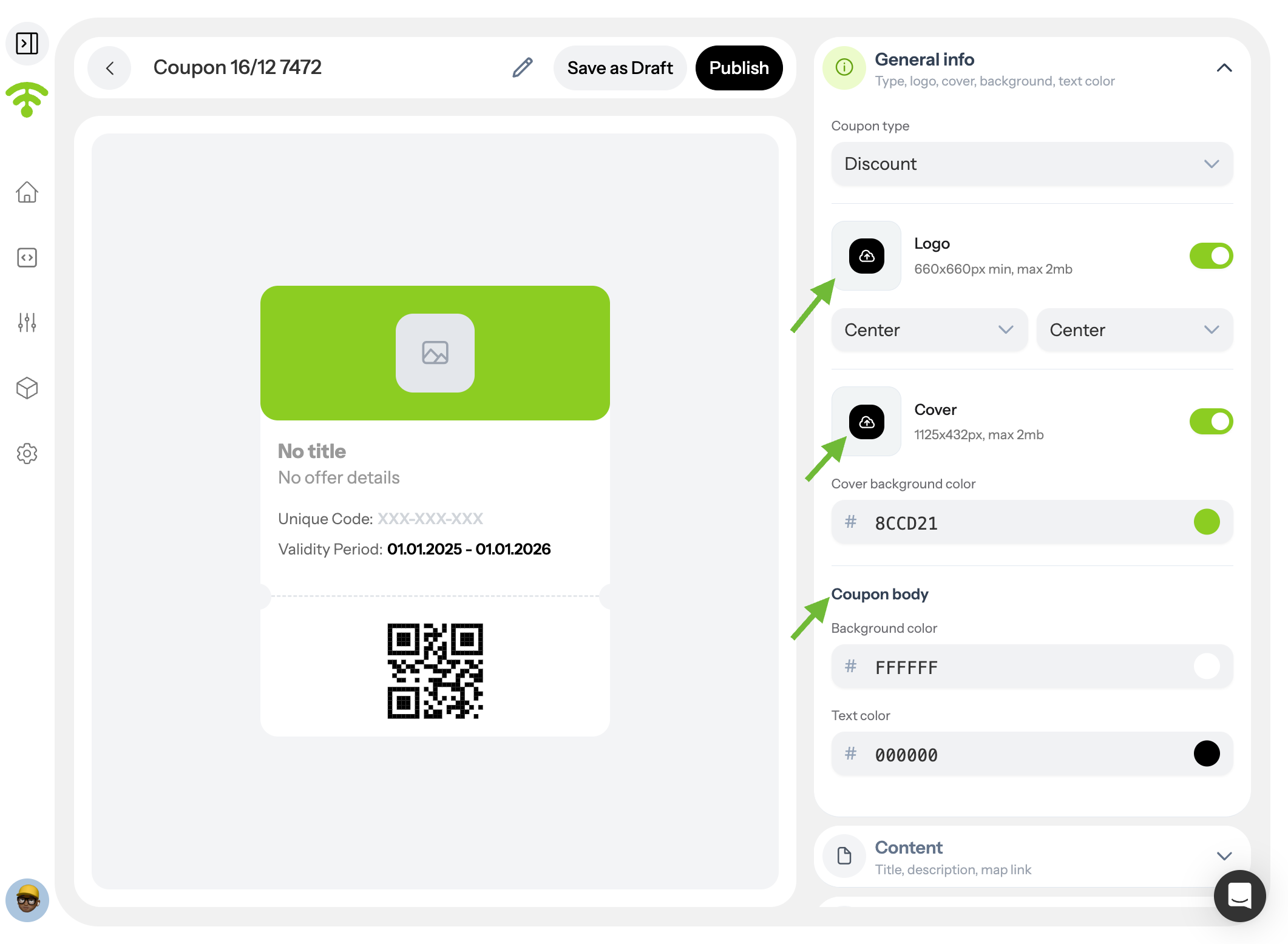 Add General Information and Branding