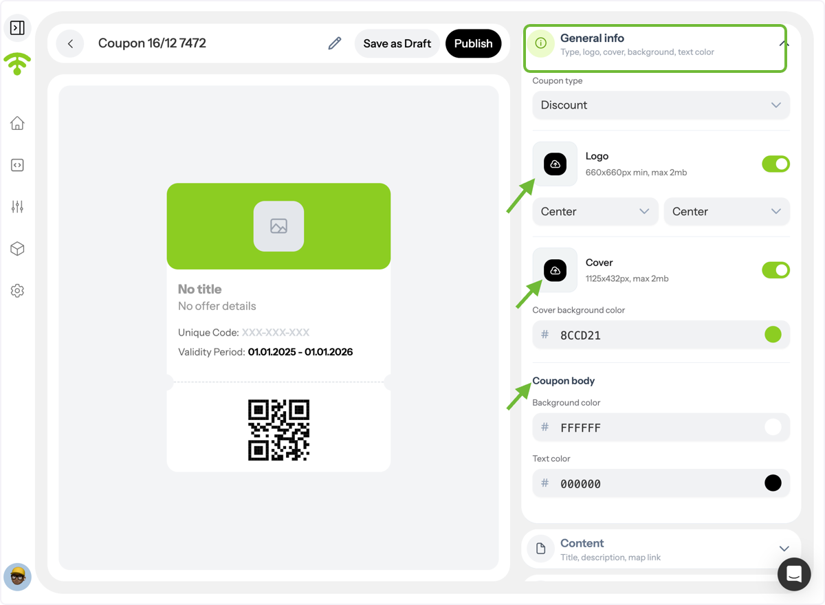 Add General Information and Branding