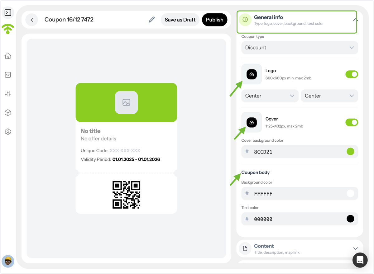 Add General Information and Branding