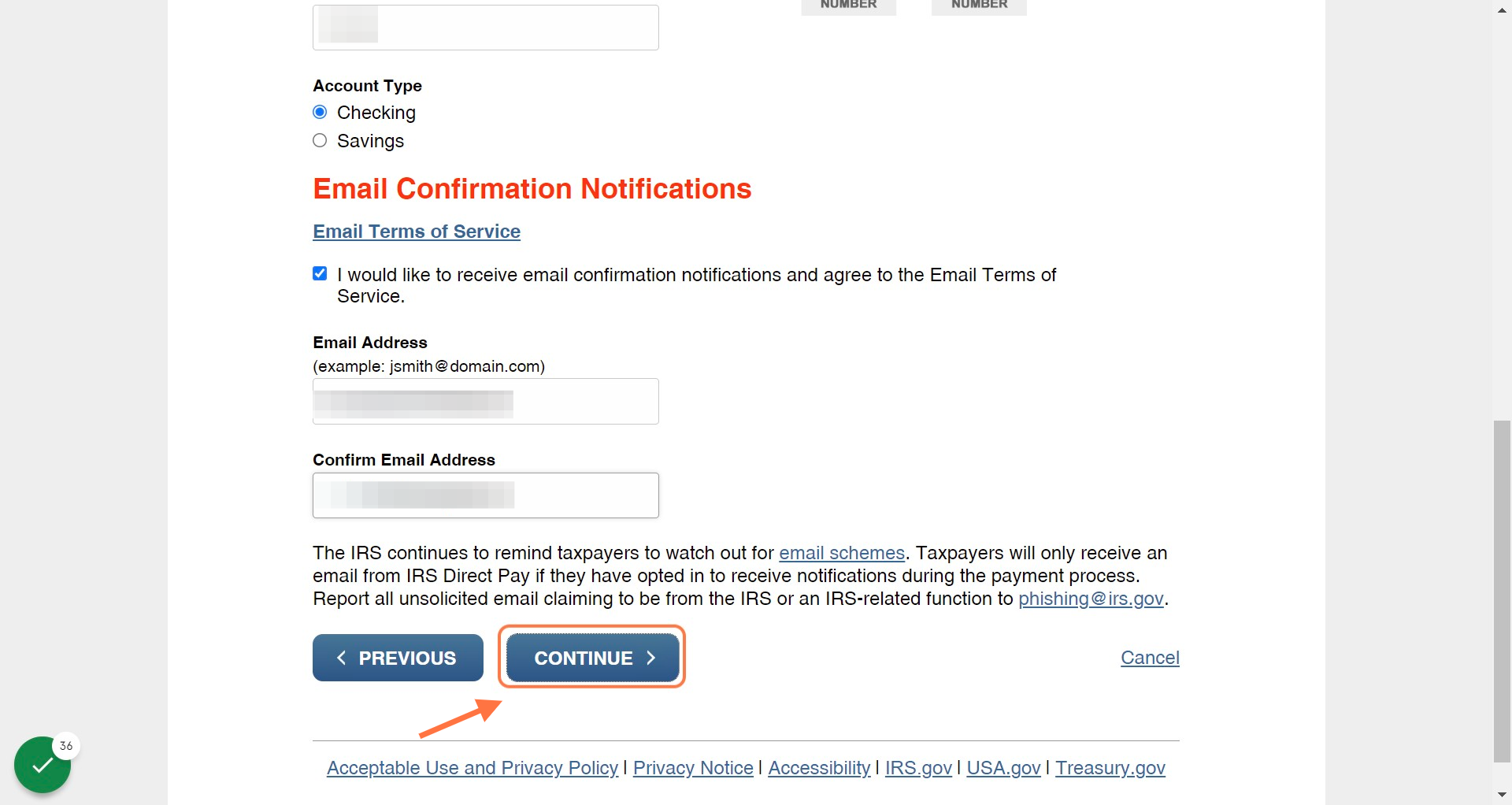 Enter Email and Click on Continue