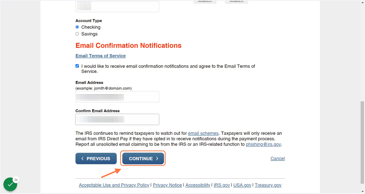 Enter Email and Click on Continue