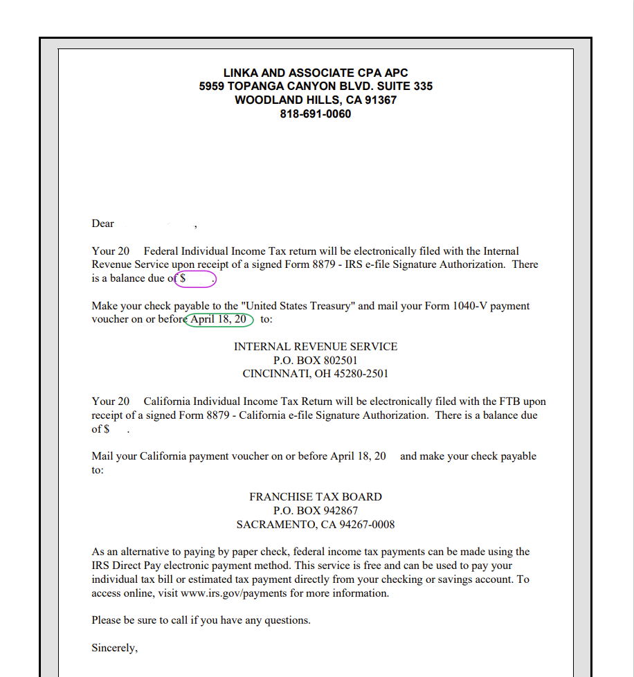 Look at your Tax Letter