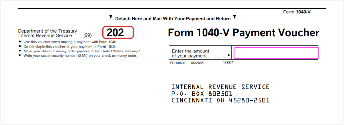 Find your 1040-V Voucher