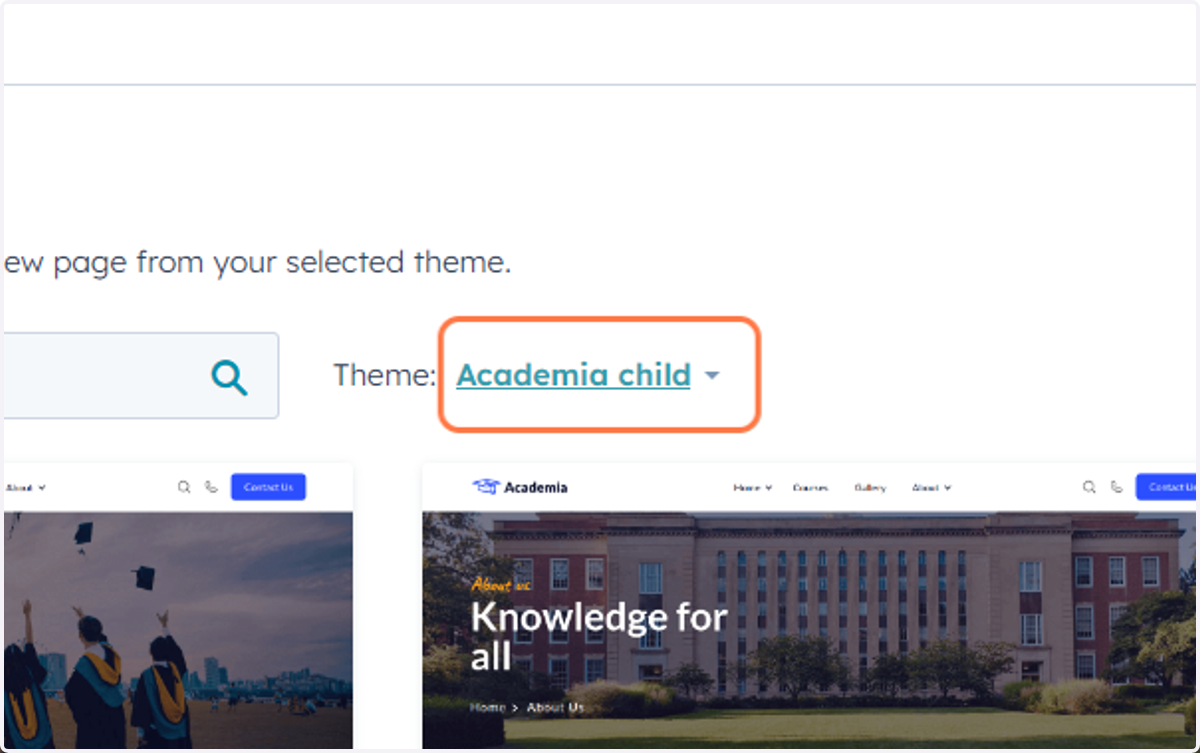 Click on Academia child