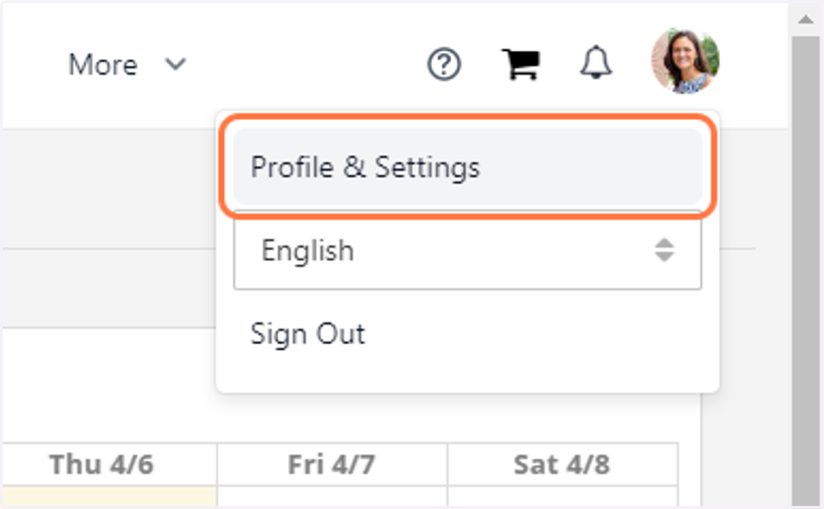 Click on Profile & Settings